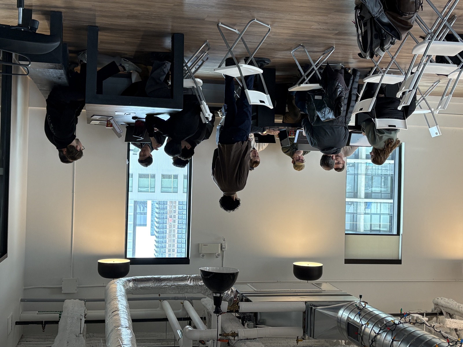 Attendees at Builders Club with city view